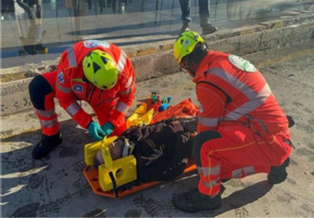 Volontari Croce Bianca in servizio di soccorso